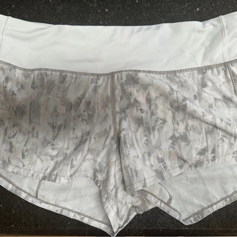 lululemon athletica White and Gray Athletic Shorts